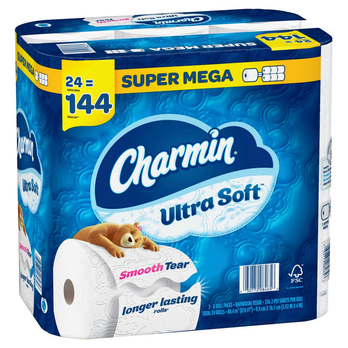Charmin Ultra Soft Toilet Paper - 24 Super Mega Rolls