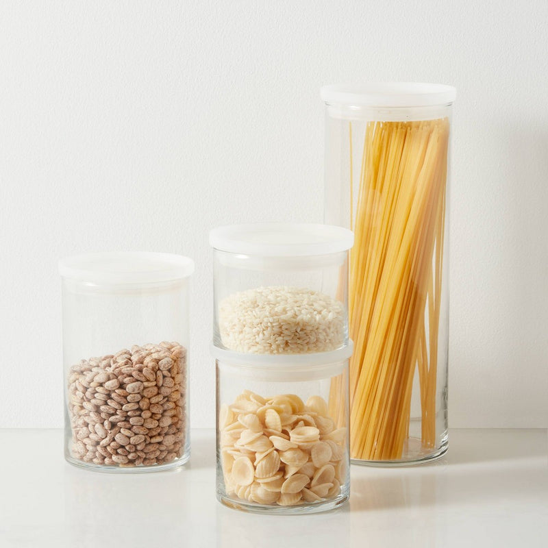 12.7oz Glass Small Stackable Jar with Plastic Lid - Made By Design