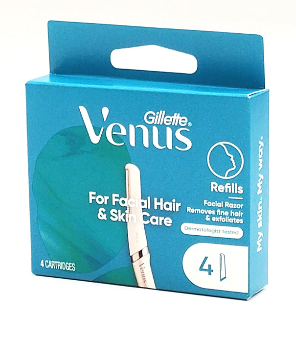 Venus for Facial Hair & Skin Care Exfoliating Dermaplaning Razor Blade Refills - 4ct