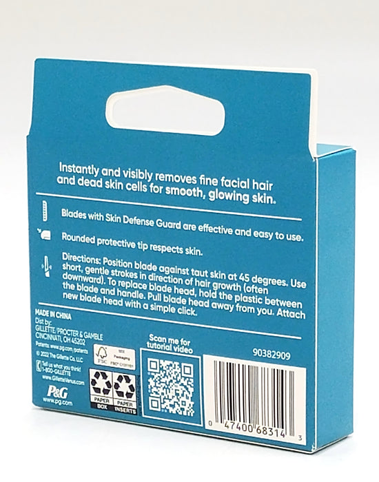 Venus for Facial Hair & Skin Care Exfoliating Dermaplaning Razor Blade Refills - 4ct