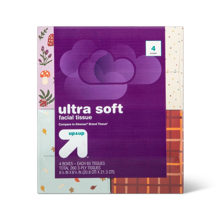Fall Ultra Soft Facial Tissue - 4pk/65ct - up & up (LOCAL PICKUP ONLY)
