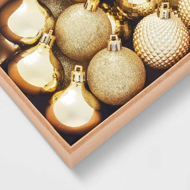 Shatter-Resistant Textured Plastic Christmas Tree Ornament Set 20pc Gold - Wondershop