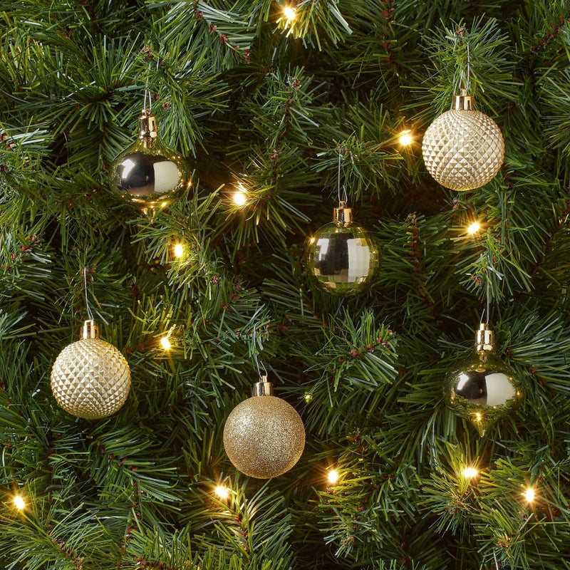 Shatter-Resistant Textured Plastic Christmas Tree Ornament Set 20pc Gold - Wondershop