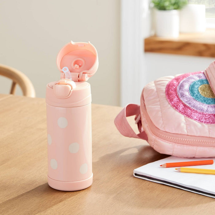 Kids' Portable Drinkware 12oz Water Bottle Pink Polka Dots - Pillowfort