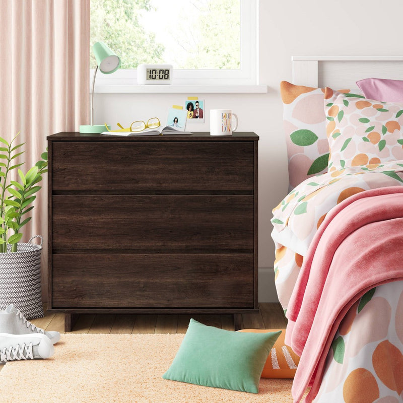 Modern 3 Drawer Dresser Espresso - Room Essentials (LOCAL PICKUP ONLY)