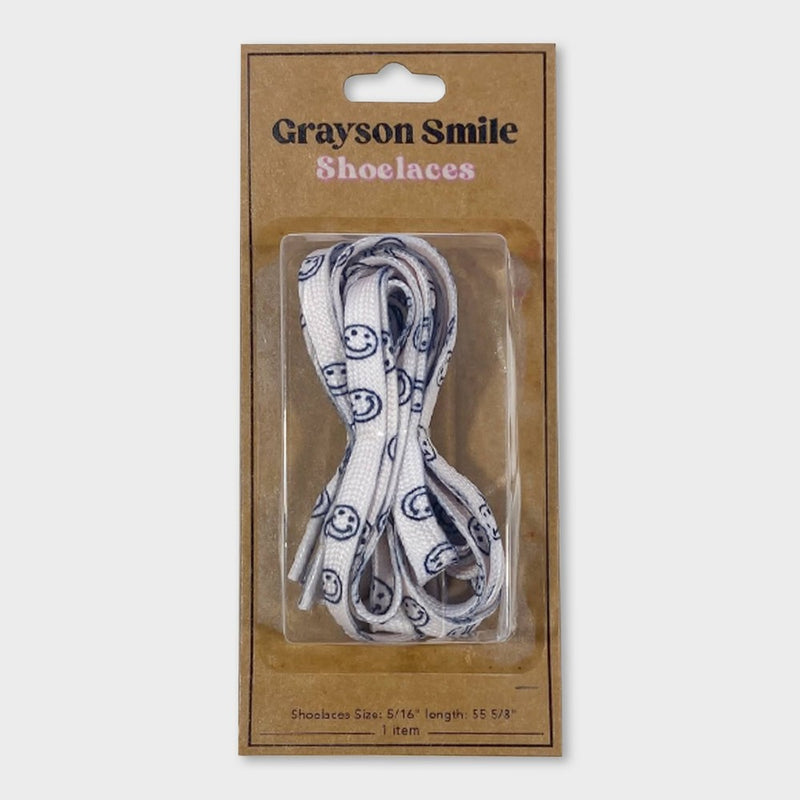 Smiley Face White Shoe Laces