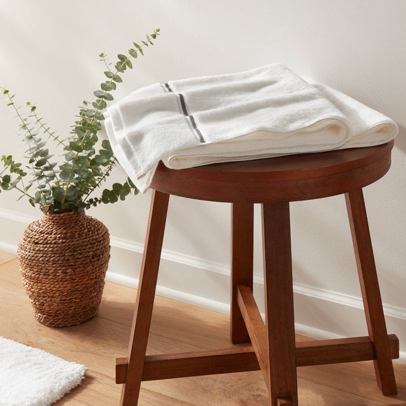 Spa Plush Bath Towel Dark Gray Embroidered - Threshold