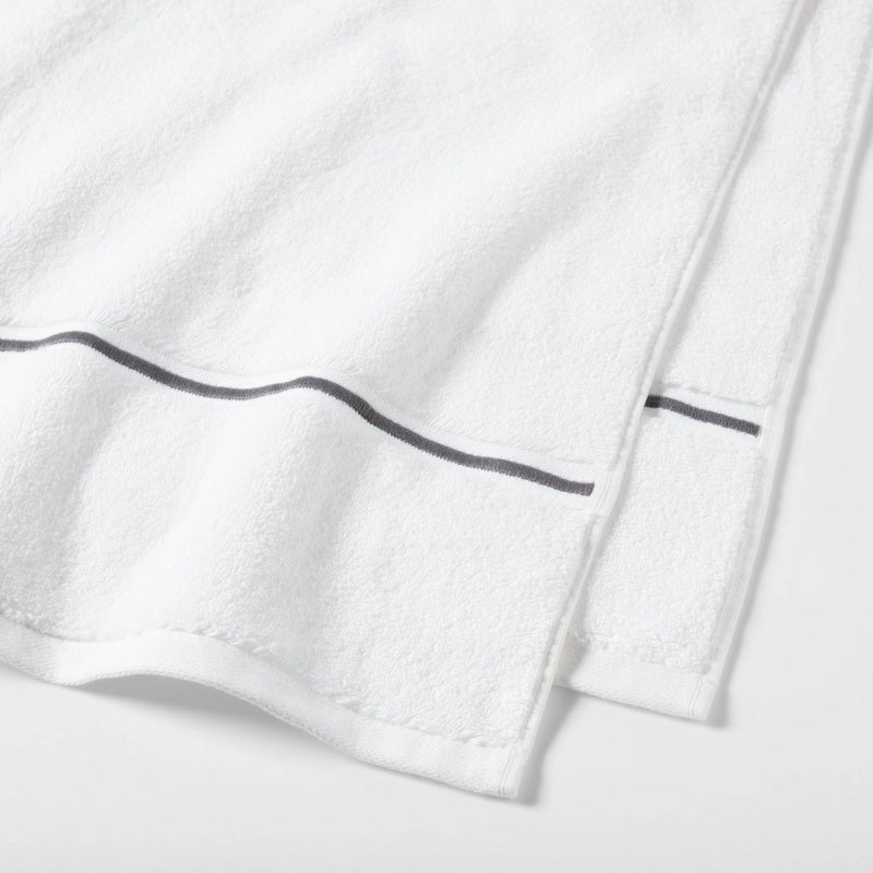 Spa Plush Bath Towel Dark Gray Embroidered - Threshold
