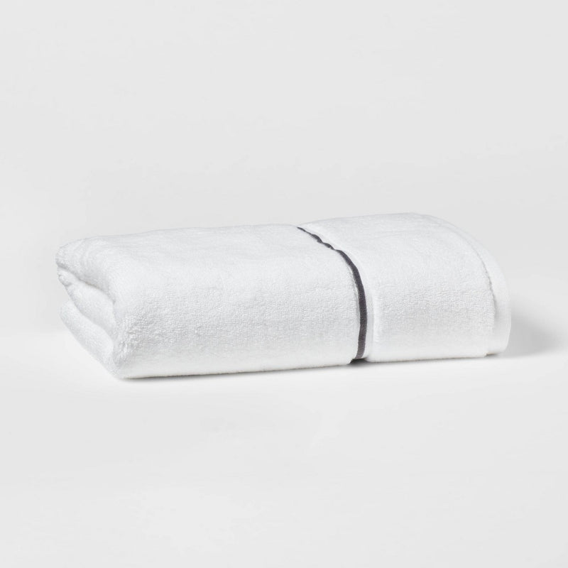 Spa Plush Bath Towel Dark Gray Embroidered - Threshold