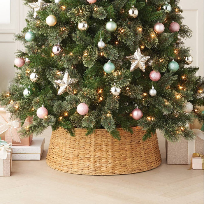 26" Woven Water Hyacinth Christmas Tree Collar Natural - Wondershop