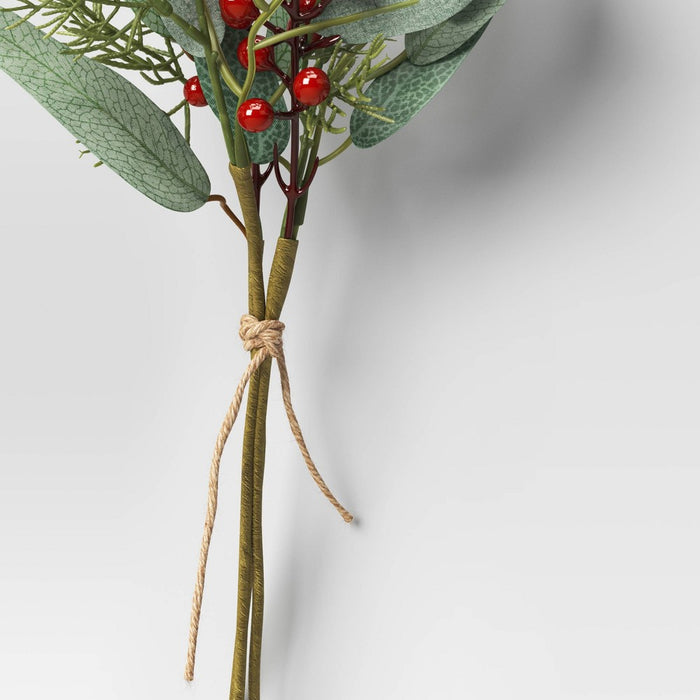 Mini Eucalyptus with Red Berry Stem Bundle - Threshold