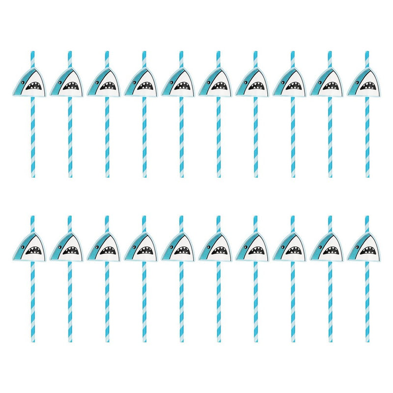 20ct Shark Paper Straws - Spritz