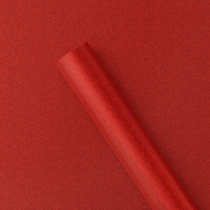 20 sq ft Glittered Christmas Gift Wrap Red - Wondershop