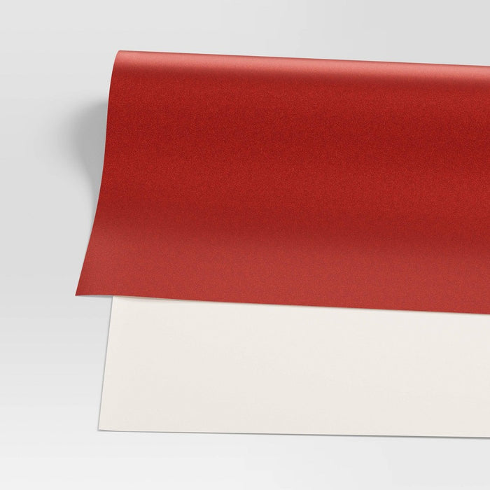 20 sq ft Glittered Christmas Gift Wrap Red - Wondershop