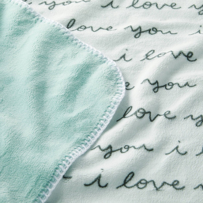 Plush Baby Blanket - I Love You Script - Cloud Island