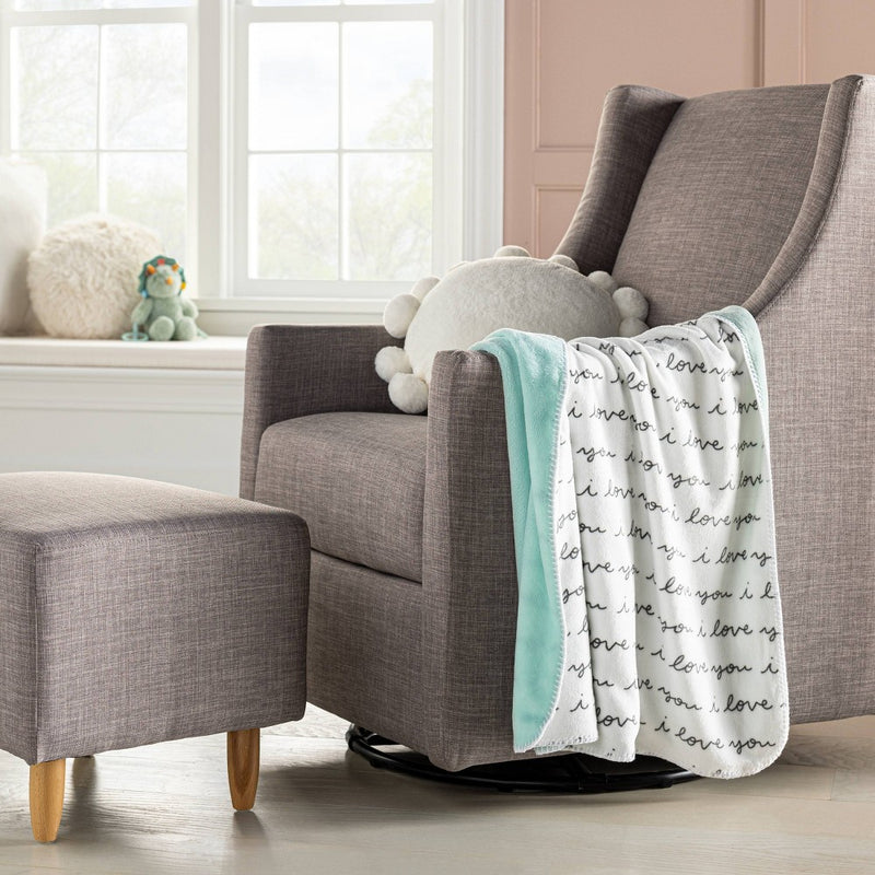 Plush Baby Blanket - I Love You Script - Cloud Island