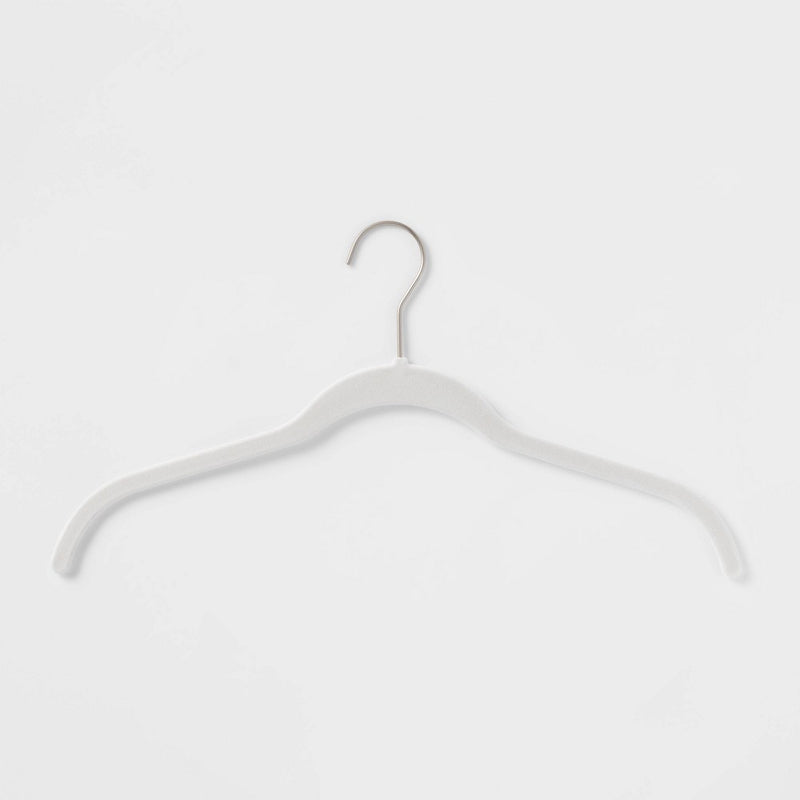 10pk Shirt Flocked Hangers White - Brightroom