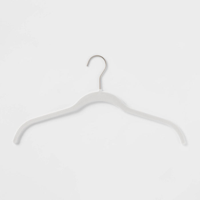 10pk Shirt Flocked Hangers White - Brightroom