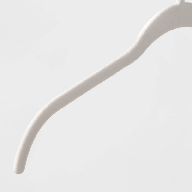 10pk Shirt Flocked Hangers White - Brightroom