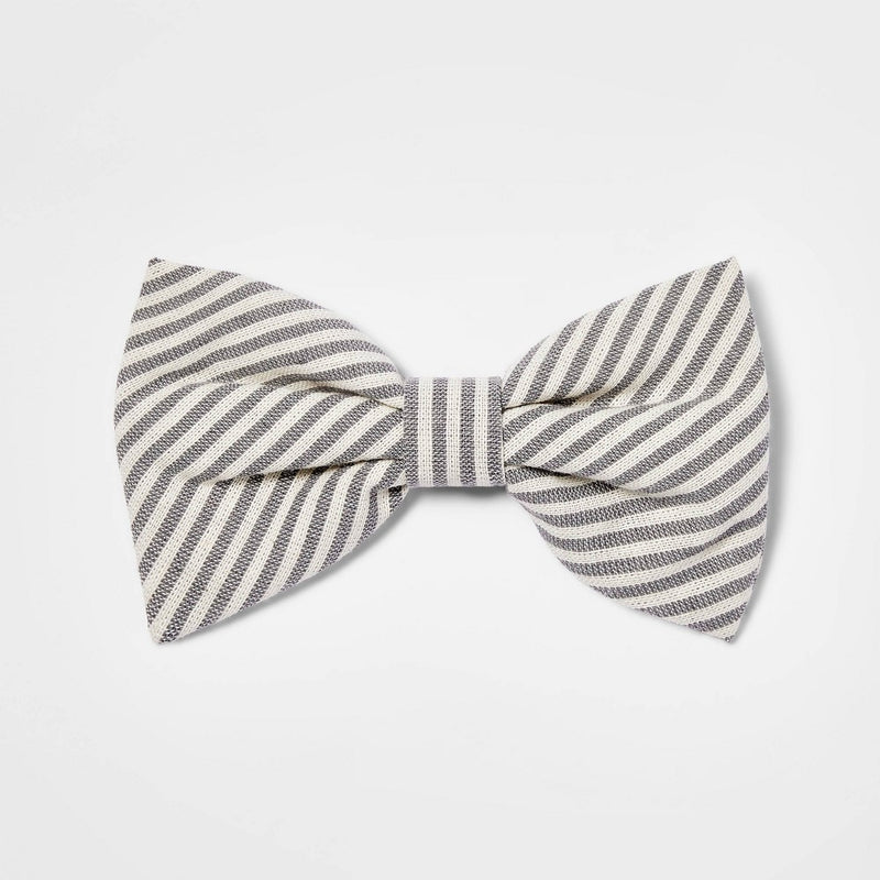 Stripe Dog Bowtie - Gray - Boots & Barkley