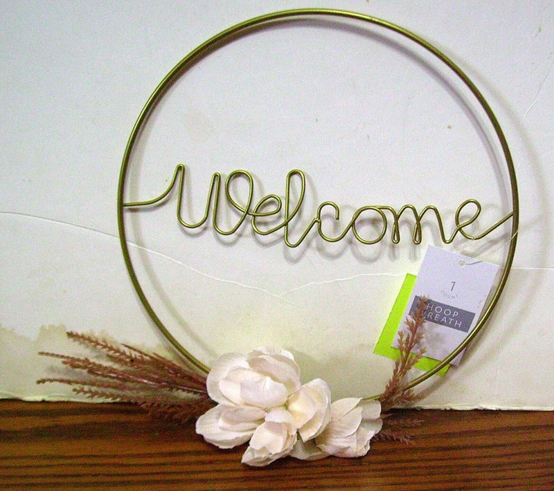 Hoop Wreaths Welcome Palm Peony & Bunny Tails - Bullseye's Playground