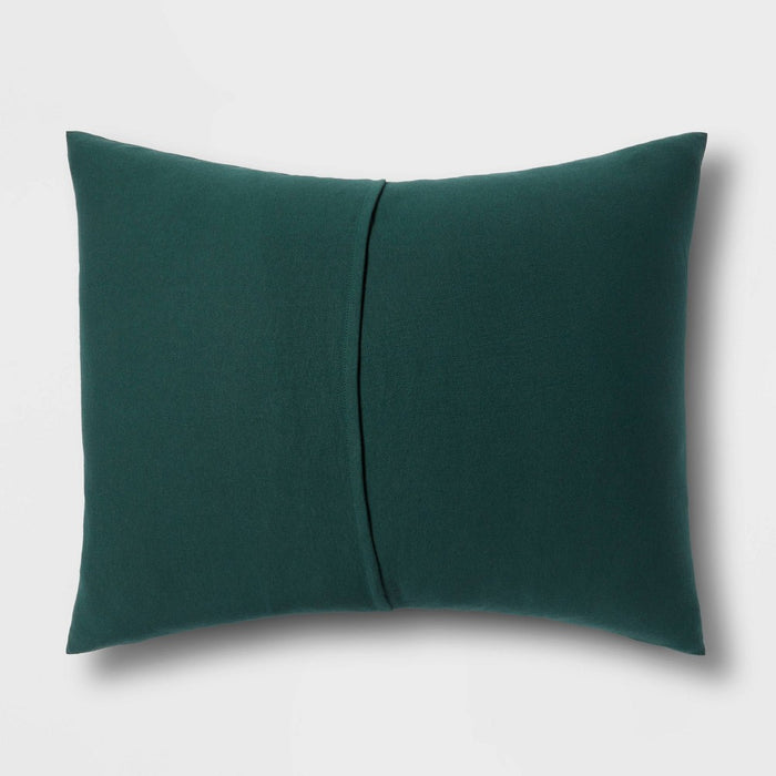 Standard Jersey Solid Comforter Sham Dark Green - Room Essentials