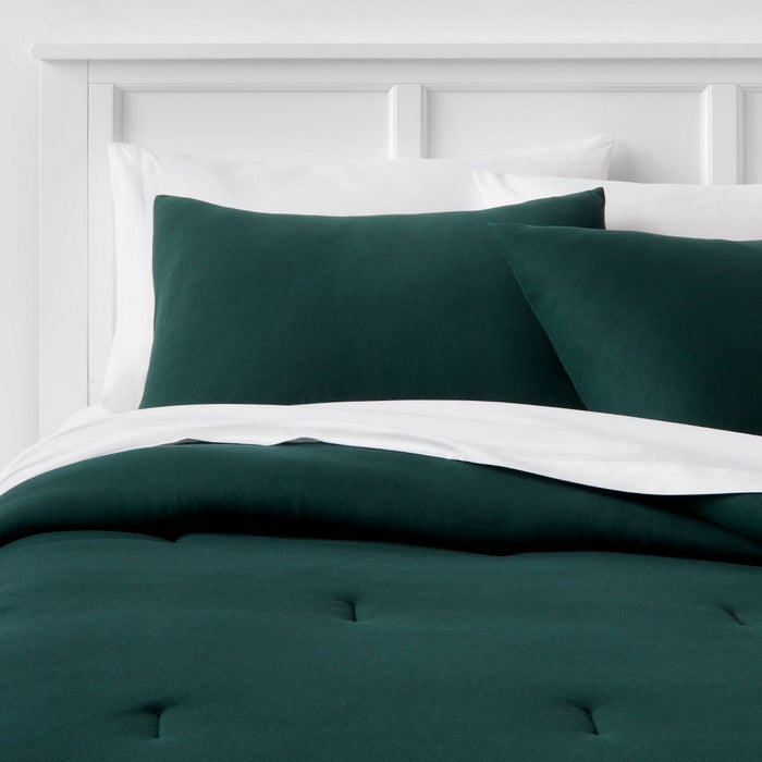Standard Jersey Solid Comforter Sham Dark Green - Room Essentials