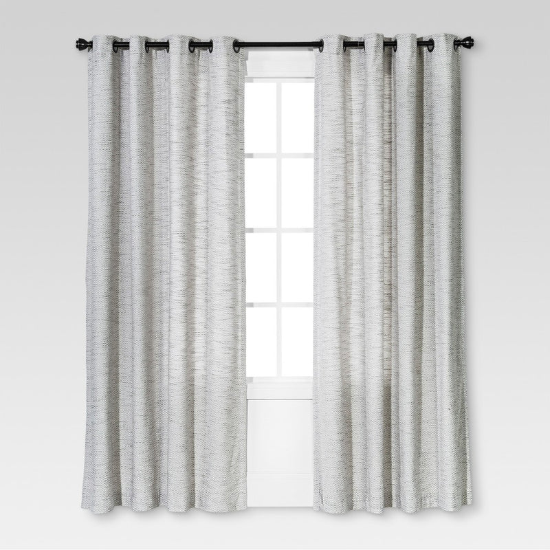 1pc 54"x84" Light Filtering Diamond Weave Window Curtain Panel Gray - Threshold