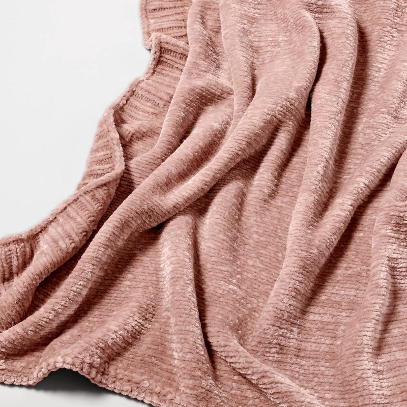 50"x60" Shiny Chenille Throw Blanket Blush - Threshold