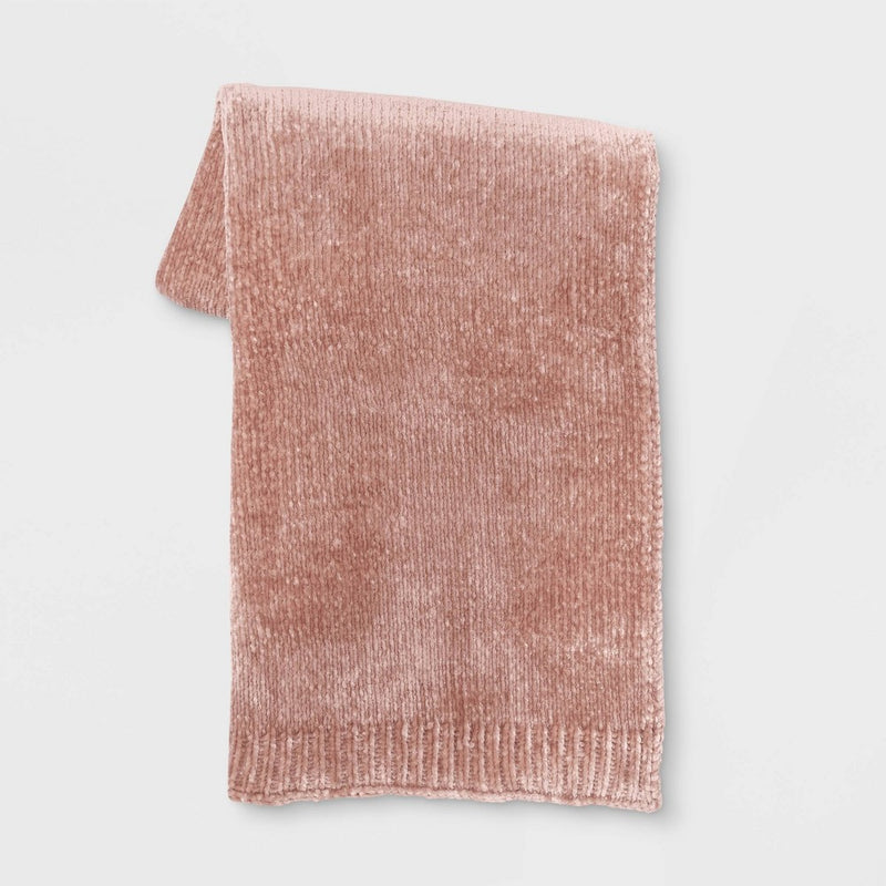 50"x60" Shiny Chenille Throw Blanket Blush - Threshold