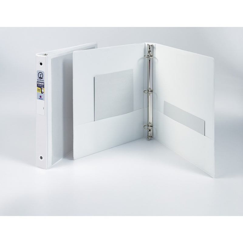 Avery 1" Round Ring Binder 175 Sheet Capacity Economy View Binder - White
