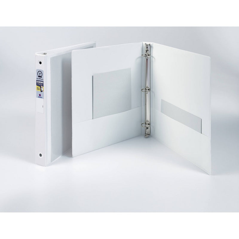 Avery 1" Round Ring Binder 175 Sheet Capacity Economy View Binder - White
