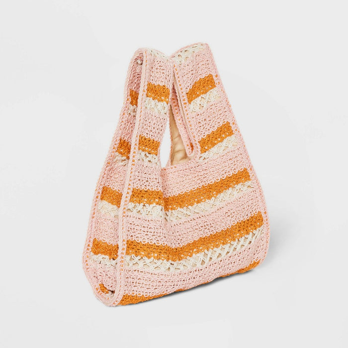 Striped Crochet Tote Handbag - Wild Fable