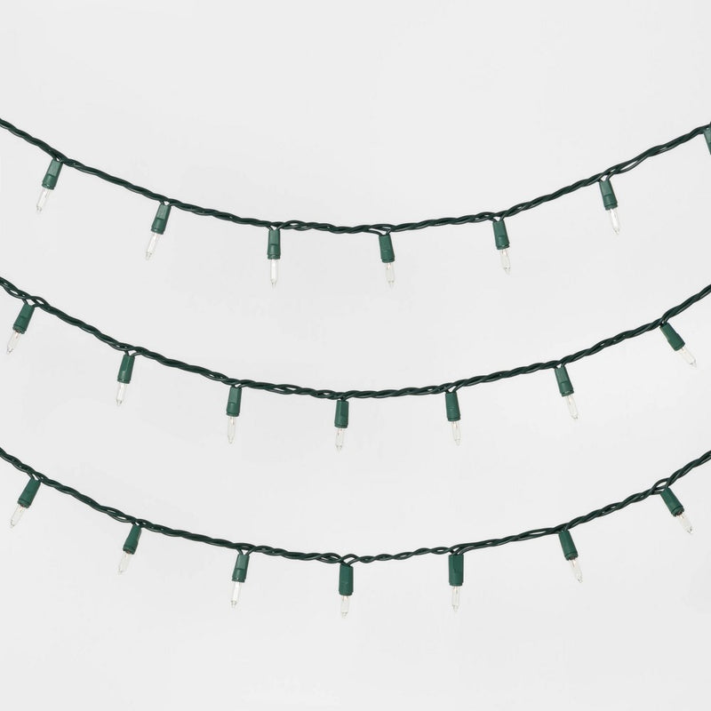 50ct Incandescent Mini Christmas String Lights Clear with Green Wire - Wondershop