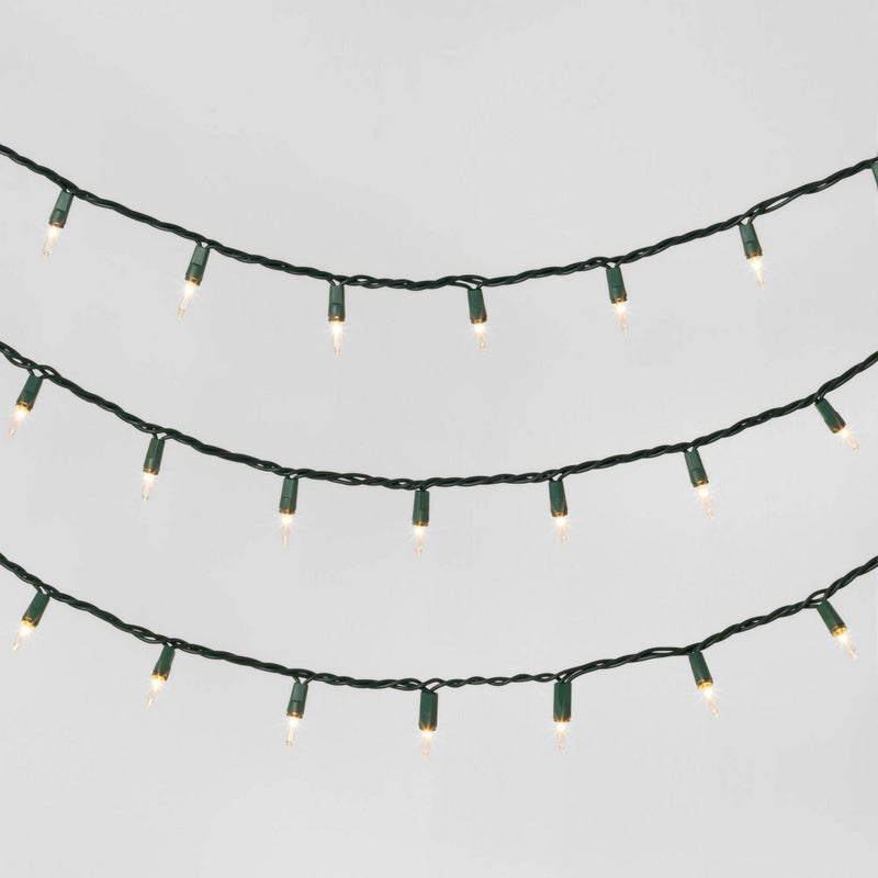 50ct Incandescent Mini Christmas String Lights Clear with Green Wire - Wondershop