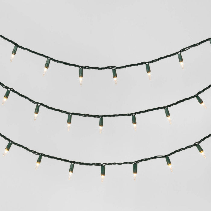 50ct Incandescent Mini Christmas String Lights Clear with Green Wire - Wondershop