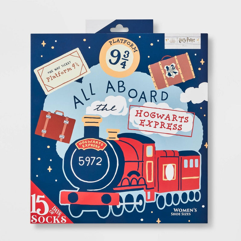 Women's Harry Potter Hogwarts Express 15 Days of Socks Advent Calendar - Assorted Colors 4-10