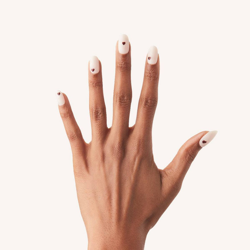 Olive & June Press On Fake Nails - Oval Medium Vampy Heart - 42ct