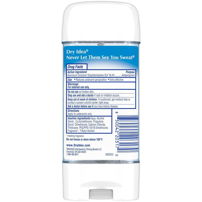 Dry Idea AdvancedDry Unscented Hypo-Allergenic Clear Gel Antiperspirant & Deodorant 3-oz.