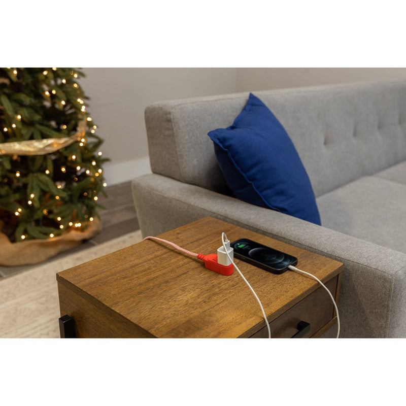 Philips 8' 3-Outlet Polarized Extension Cord Indoor Red/White