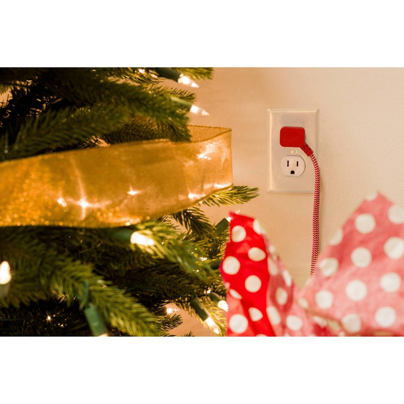 Philips 8' 3-Outlet Polarized Extension Cord Indoor Red/White