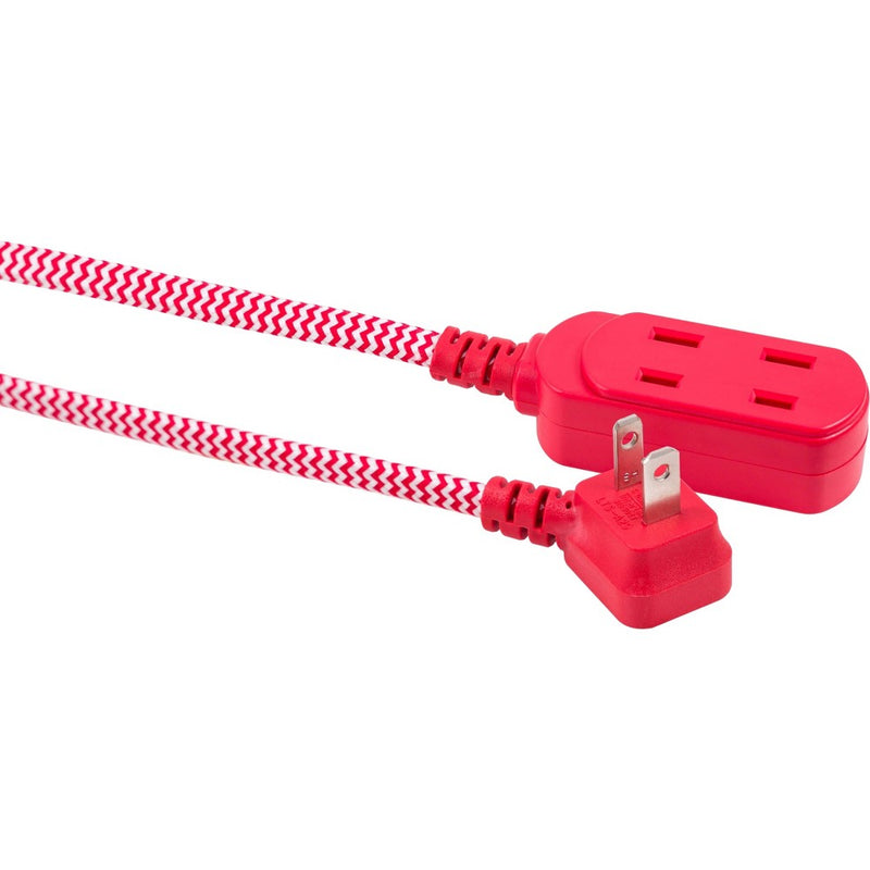 Philips 8' 3-Outlet Polarized Extension Cord Indoor Red/White