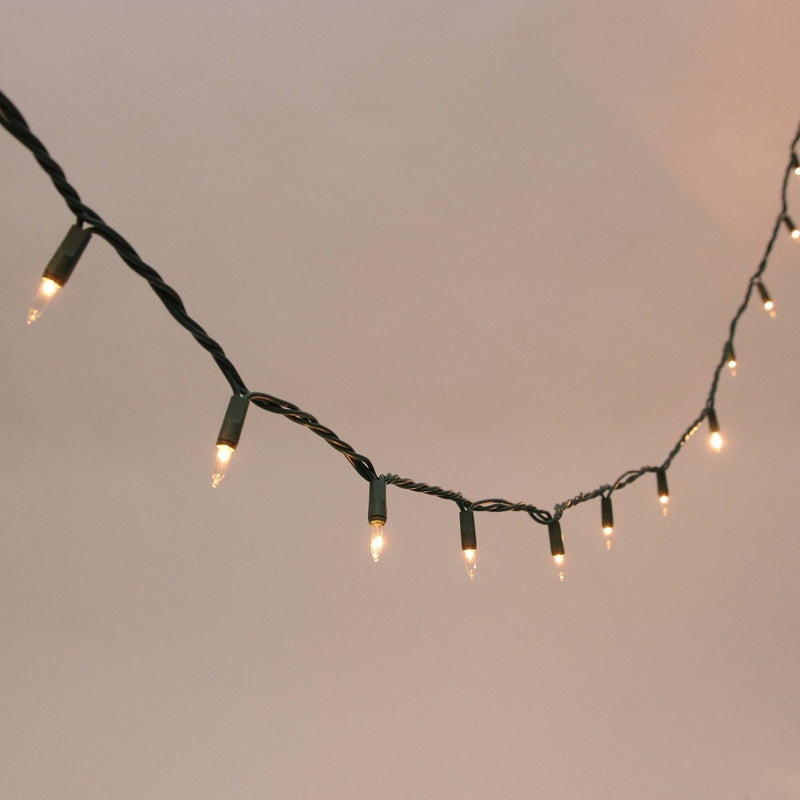 Philips 100ct Incandescent Smooth Heavy Duty Mini Christmas String Lights Clear with Green Wire