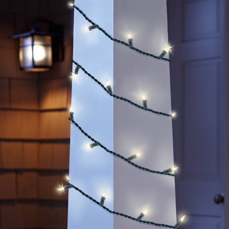 Philips 100ct Incandescent Smooth Heavy Duty Mini Christmas String Lights Clear with Green Wire