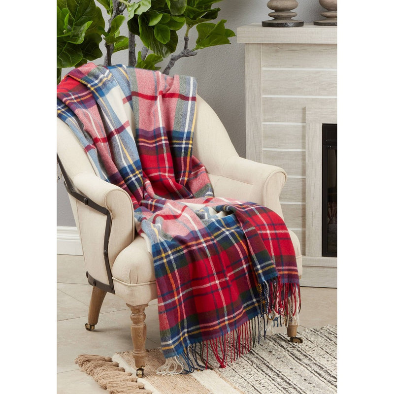 50"x60" Casual Plaid Design Throw Blanket - Saro Lifestyle (LOCAL PICKUP ONLY)