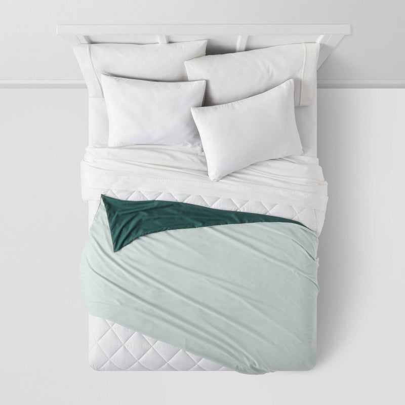 72"x48" Reversible Microfiber Cover for Weighted Blanket Mint/Dark Green - Room Essentials