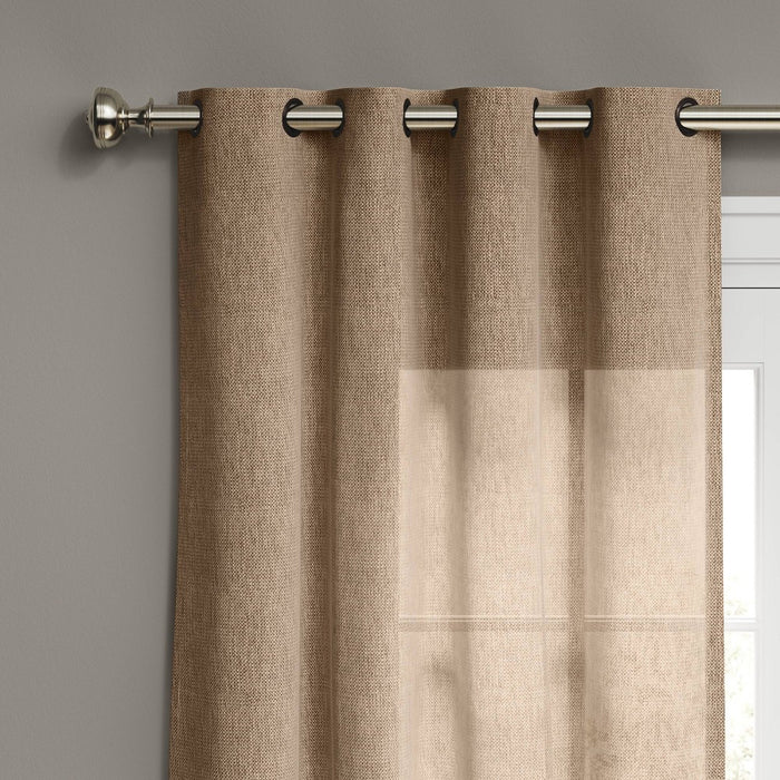 1pc 54"x84" Light Filtering Textured Weave Window Curtain Panel Brown - Threshold
