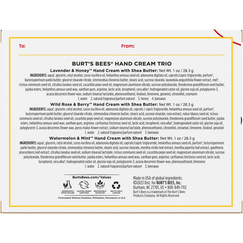 Burt's Bees Hand Cream Trio Gift Set - 3pc