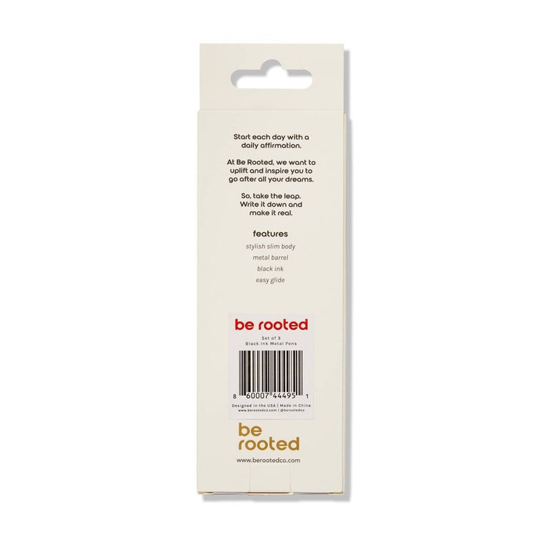 3pk Ballpoint Pens Dream It. Believe It. Manifest It. Black Ink - Be Rooted