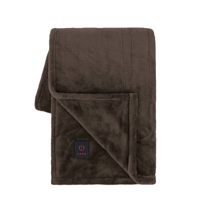 50"x60" Cozy Heated Throw Blanket Deep Brown - Brookstone
